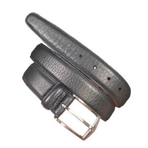 Martin Dingman Black Premium European Calf Skin Dress Belt  Men's Size 42 USA